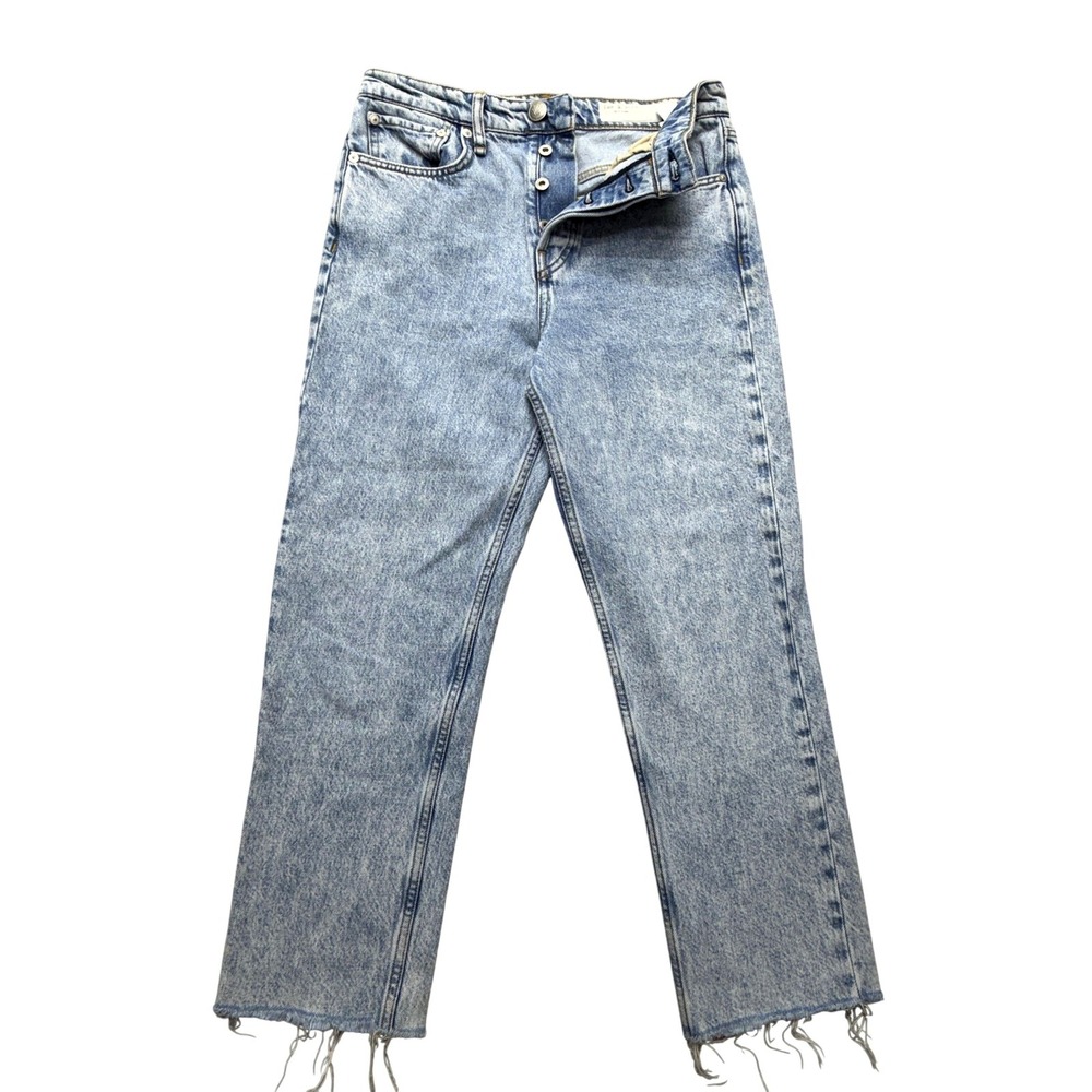 Rag‎ & Bone Maya High Rise Ankle Slim Jeans Womens 26 Light Wash Raw Hem Denim